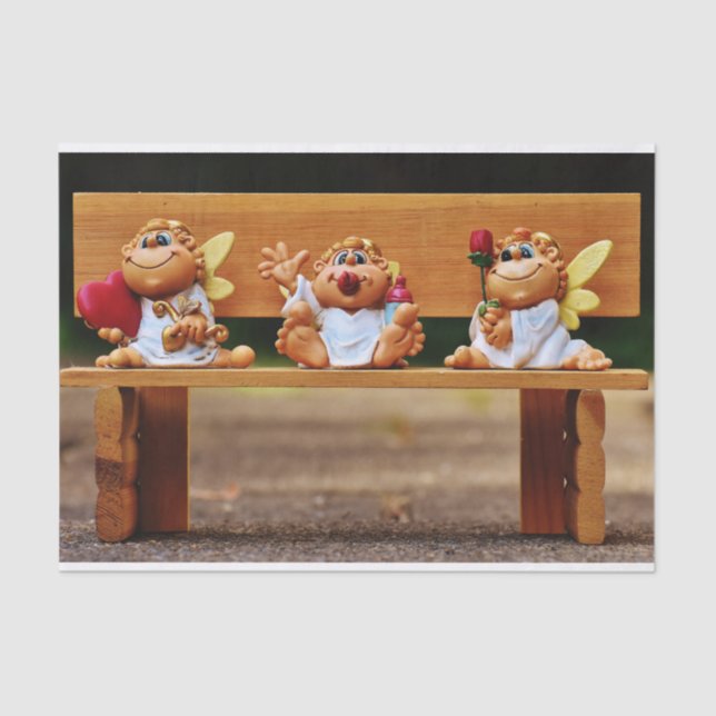 papel de tecidos de anjos de desenho animado (Frente )