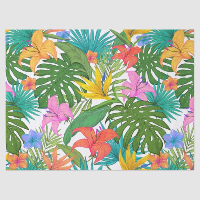 papel de tecidos de flores tropicais (Frente )