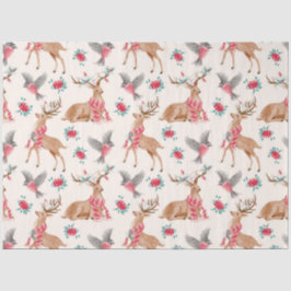 Papel de tecidos de Natal para animais de madeira