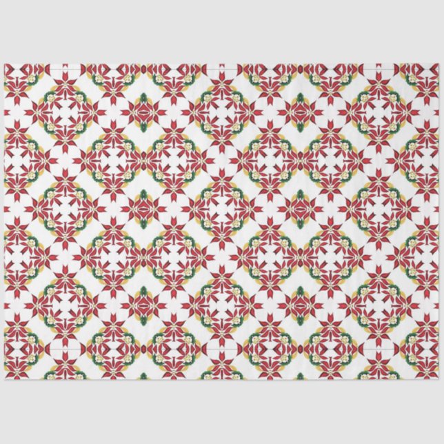 papel de tecidos do natal poinsettia (Frente )