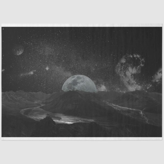 papel de tecidos do universo da lua (Frente )