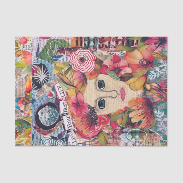 Papel de tecidos inspiracional para mídia mista pa (Frente )