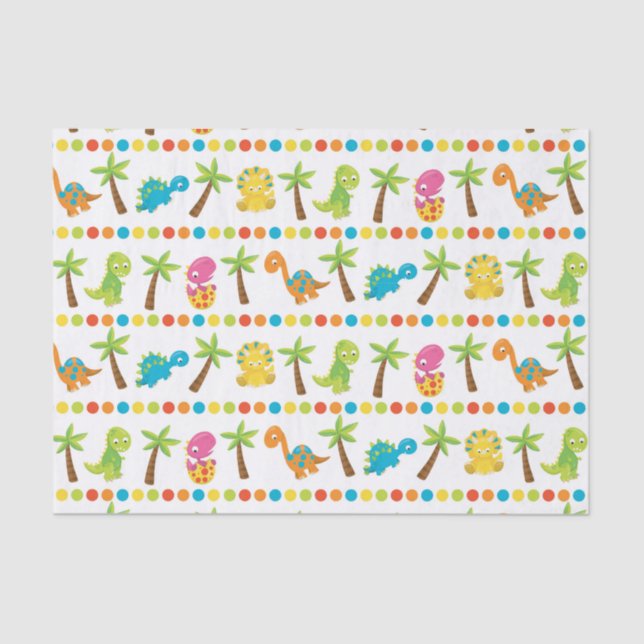 papel de tecidos pré-históricos de festas de dino  (Frente )