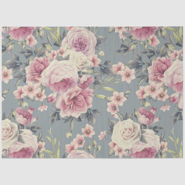 papel de tecidos rosas rosa (Frente )