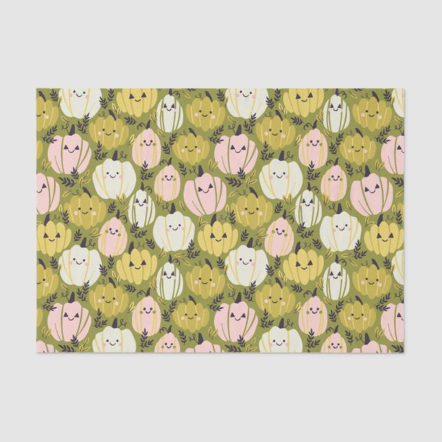 Papel de Teclado Rosa e Verde Pumpkins (Frente )