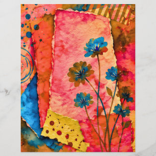 papel decorativo floral 21,59x27,94cm, multiuso