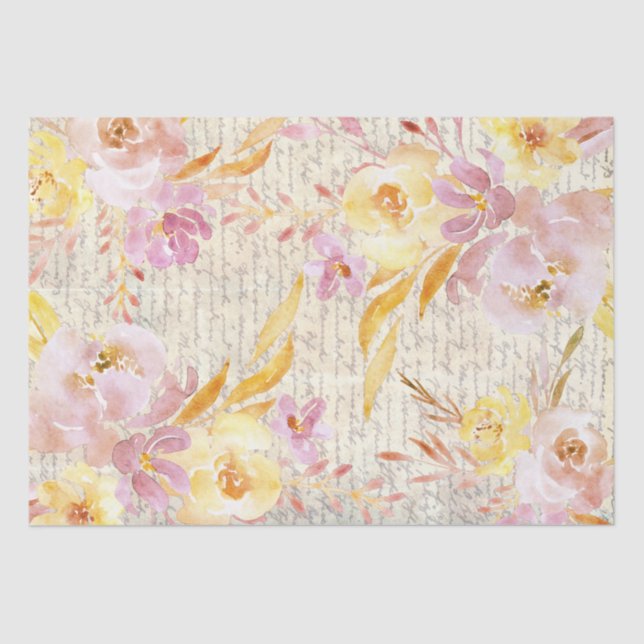 papel decorativo floral de aquarela (Frente )