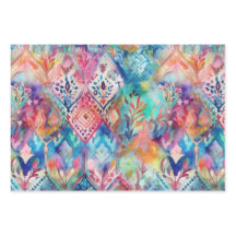 PAPEL DECORATIVO FLORAL DE COR BÚBICA COLORIDA