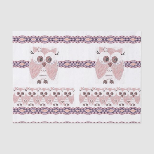 Papel decorativo para tecidos Coruja (Frente )