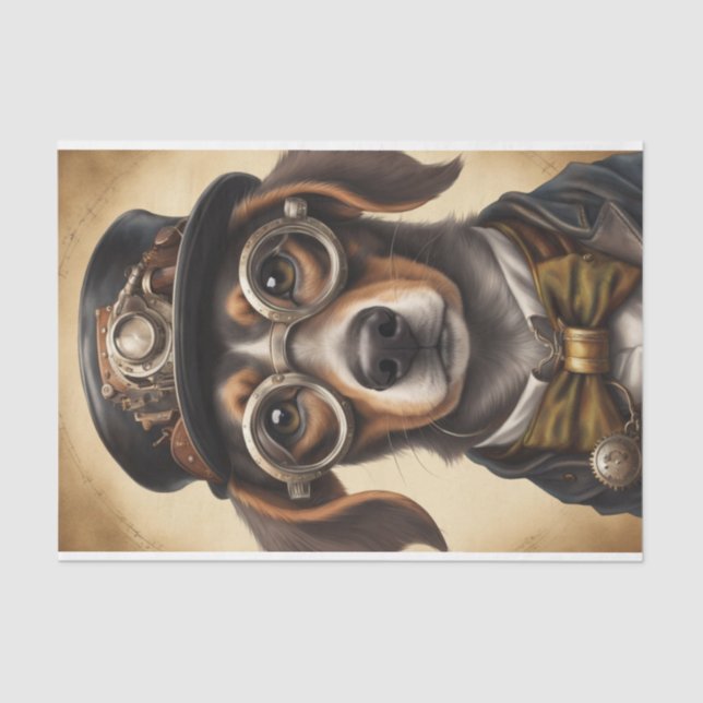 Papel Decoupage Dachshund Steampunk (Frente )