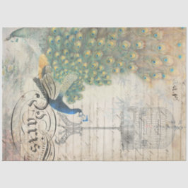 Papel Decoupage de Ephemera Peacock Esquerdo