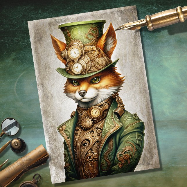 Papel Decoupage de Fox 3 Portraordinário Steampunk (Criador carregado)