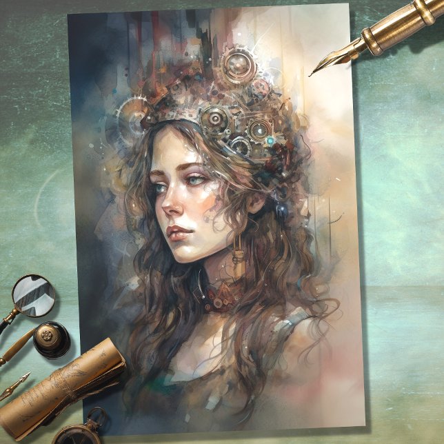 Papel Decoupage de Mulher Steampunk 4 (Criador carregado)