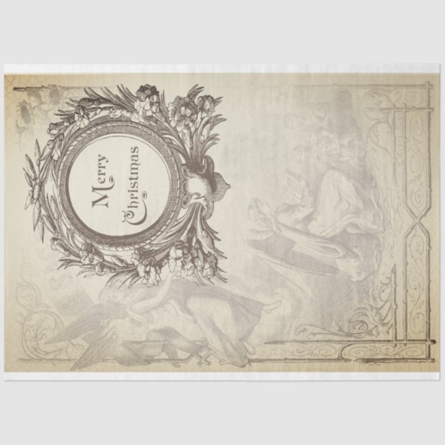 Papel Decoupage do Mobiliário de Natal do Angel (Frente )