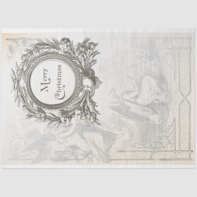 Papel Decoupage do Mobiliário de Natal do Angel (Frente )