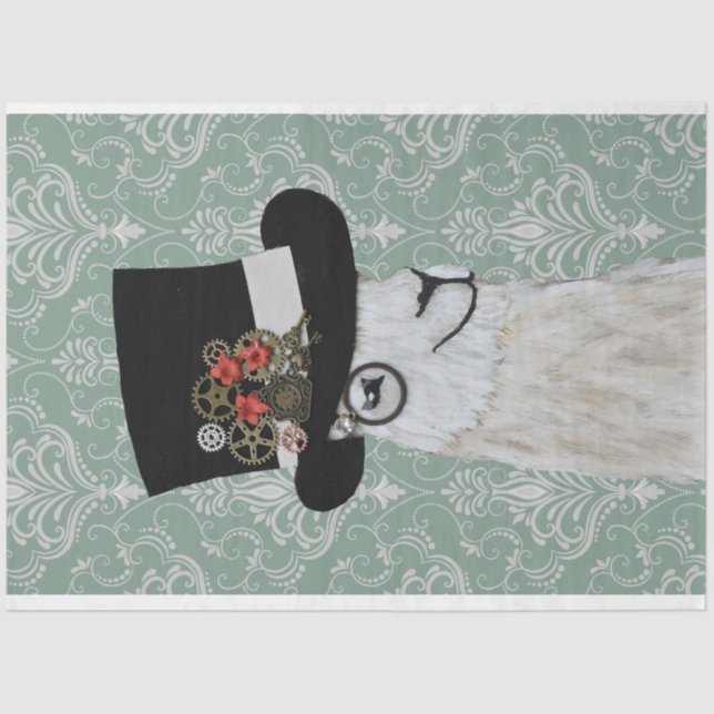 Papel Decoupage do Steampunk Llama (Frente )