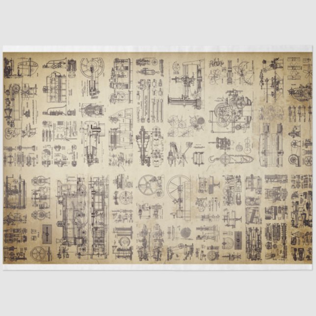 Papel Decoupage Mecânico a Vapor (Frente )