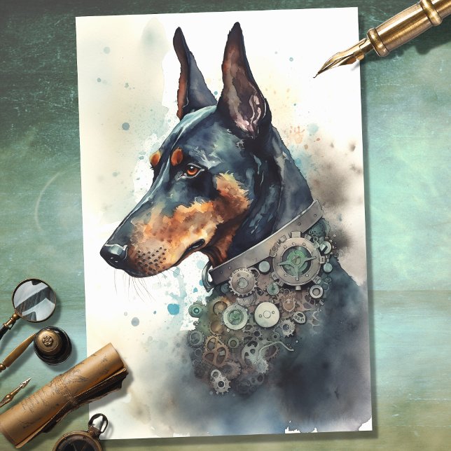 Papel Decoupage Steampunk Doberman 3 (Criador carregado)