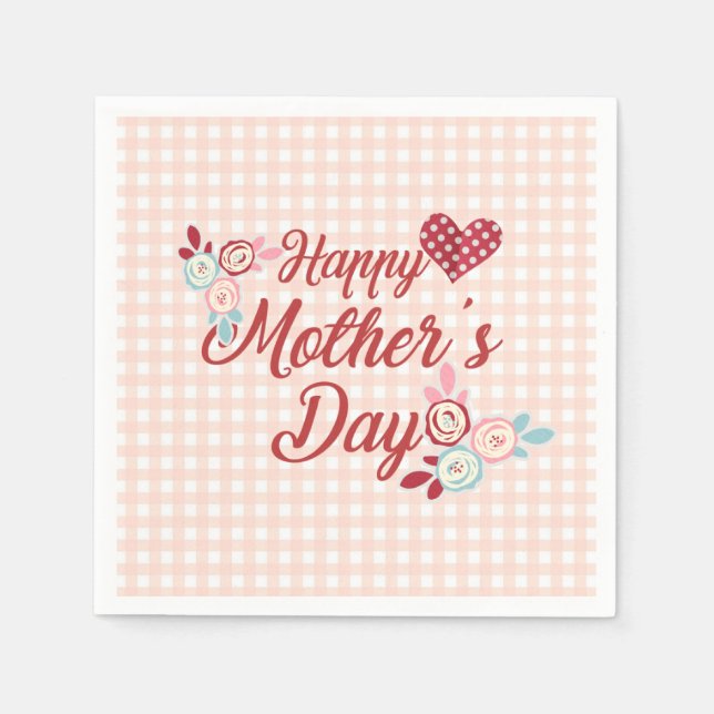 Papel Dia de as mães feliz adorável | Guardanapo (Frente)