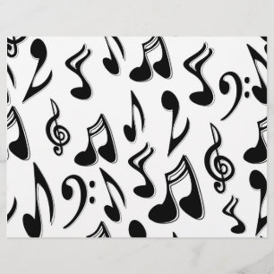 Papel do álbum de recortes das notas musicais