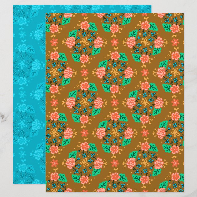 Papel do Álbum de Recortes Garland Brown (Frente/Verso)
