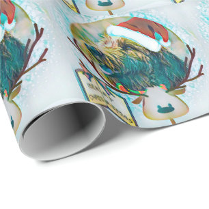 Papel do presente do Natal de Labradoodle do papai