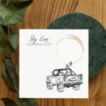 Doodle Getaway Car - guardanapo de casamento