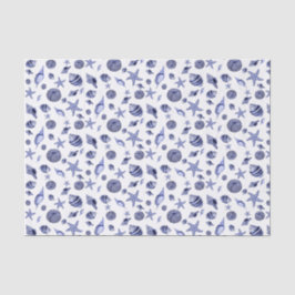 Papel dos lençóis azuis e brancos