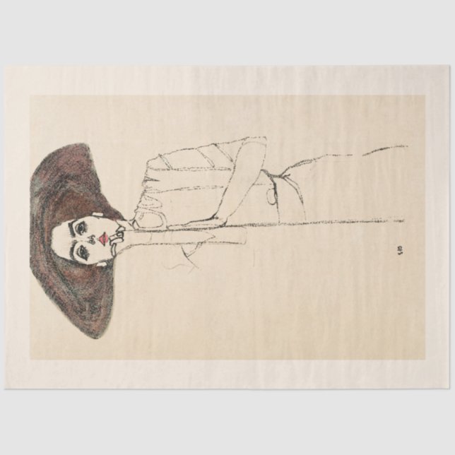 PAPEL DOS TECIDOS: EGON SCHIELE : RETRATO DE MULHE (Frente )