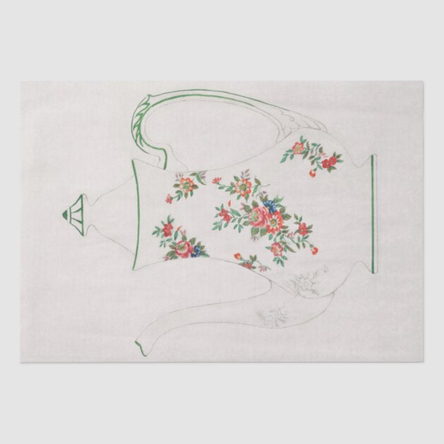 PAPEL DOS TECIDOS: JAPONÊS: DESIGN TEAPOT DE 1910 (Frente )