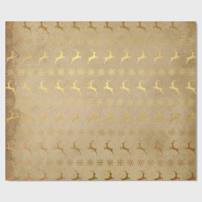 Papel Dourado da rena & do papel de embrulho dos (Aberto)