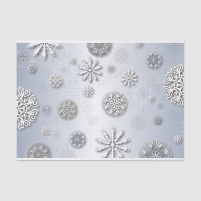 Papel Elegante Corta Flocos De Neve De Inverno Em  (Frente )