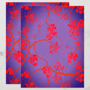 Papel Elegante de Reserva de Arte do Flor de Cerej