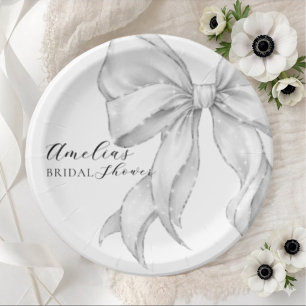 Papel Elegante, laço de casamento show de noiva Prato de