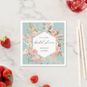 Papel elegante rubor boêmio floral Guardanapo de Chá de