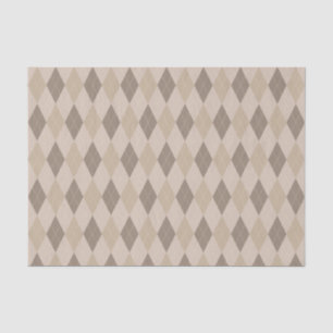 Papel em Tecido de Padrão de Toque bege Argyle