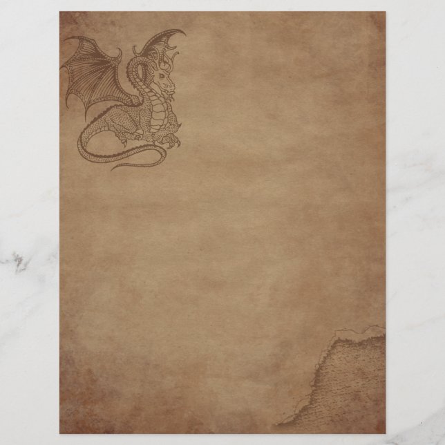 Papel envelhecido - Dragão (Frente)