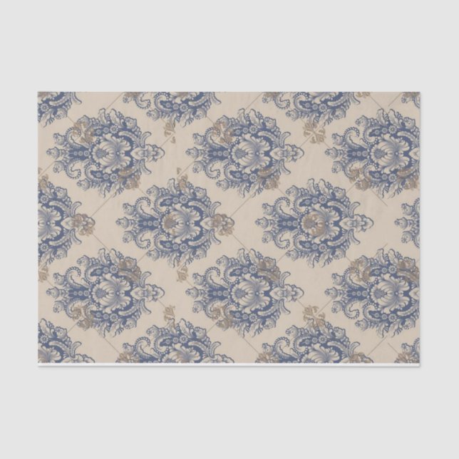 Papel Ephemera de Padrão Vintage Barroco (Frente )