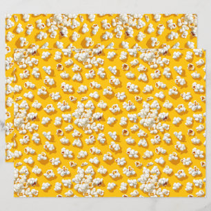 Papel Escrapado Amarelo de Padrão de Pipoca