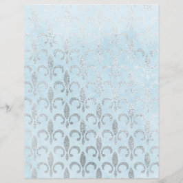 Papel Escrapado Azul e Fleur de Lis