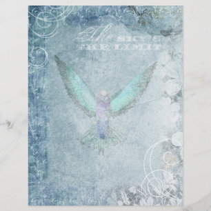 Papel Escrapbook Azul Shabby