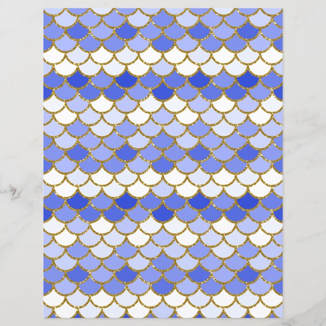 Papel Escrapbook Azul Smermaid (Frente)