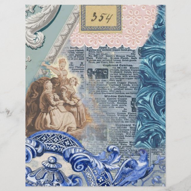 Papel Escrapbook de Colagem Provincial Francês (Frente)