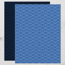 Papel Escrapbook Onda preto moderno japonês