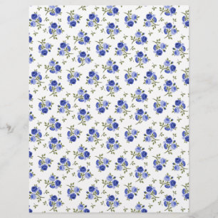 Papel Escrapbook Vintage Blue Rosebud Arts & Artes