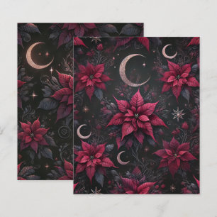 Papel Escuro Witchy Moon Poinsettia