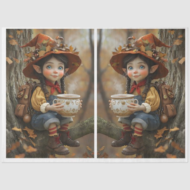 Papel Espelho de Chapéu Laranja Pixie (Frente )