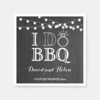 Eu faço Chalkboard BBQ Guardanapo de Noivado Casam