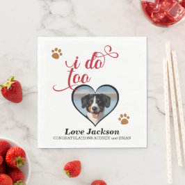 Papel Eu também! Guardanapo de casamento com foto do seu