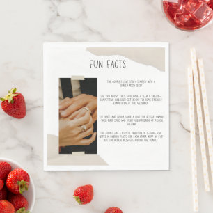 Papel fatos divertidos guardanapo de casamento